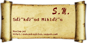 Sükösd Miklós névjegykártya