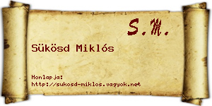 Sükösd Miklós névjegykártya