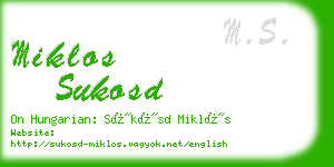 miklos sukosd business card